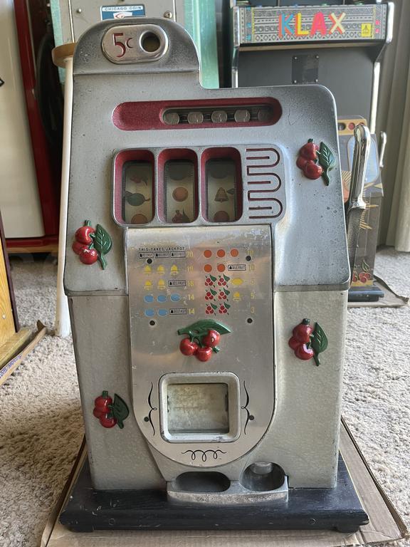 1940's Mills Black Cherry 5 Cent Slot Machine
