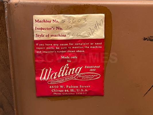 1947 Watling Model 200 Fortune Teller Penny Scale Image
