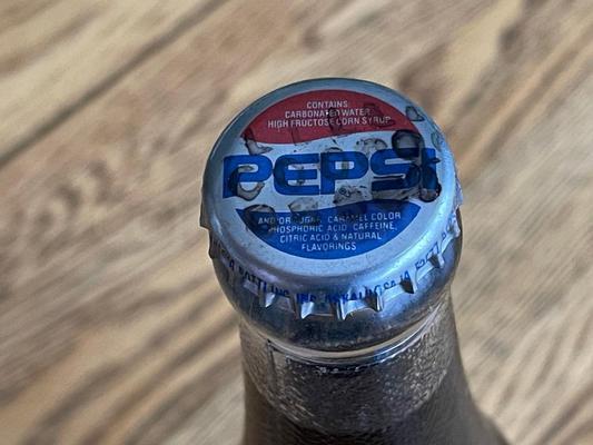 1948 12oz Full Pepsi Double Dot Bottle - Dallas Texas Image