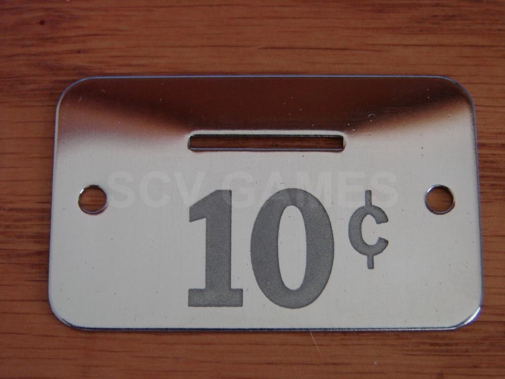 1950's 60's 10 Cent NOS Coin Entry Plate for Pinball Game