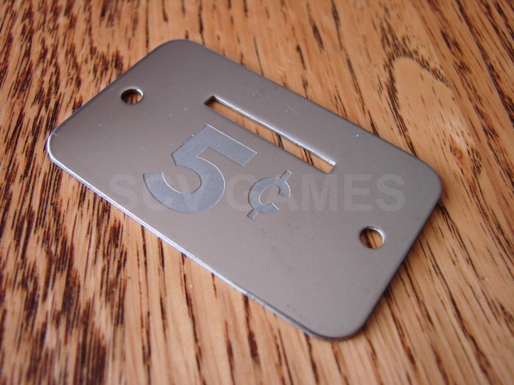 1950's 60's 5 Cent NOS Coin Entry Plate for Pinball Game