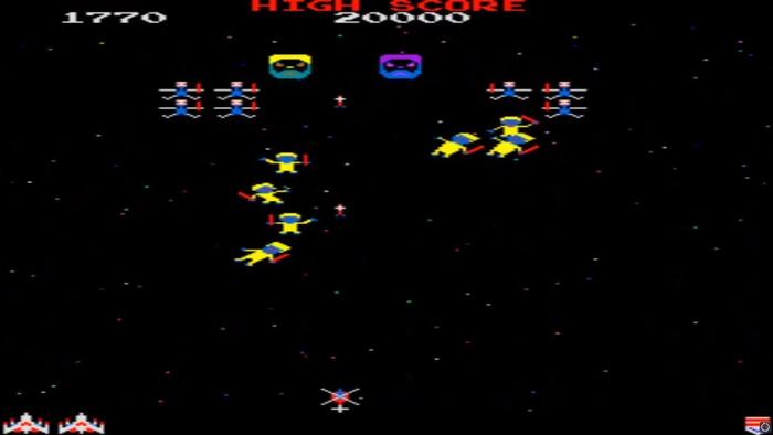 1981 Midway Galaga Game Board with Bin Laden MOD Image