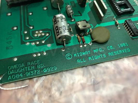 1981 Midway Omega Race Arcade Daughter Circuit Board Image