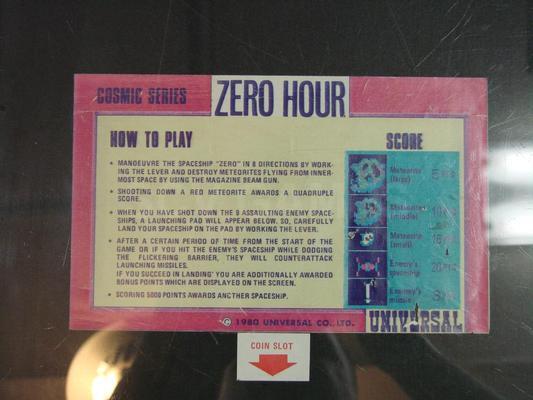 1981 Universal Zero Hour Cocktail Table Arcade Game Image