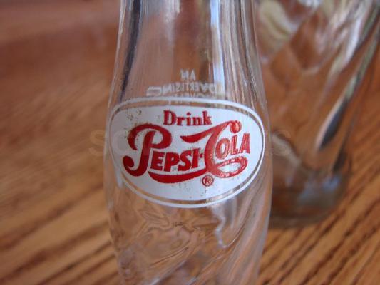 Vintage Miniature Pepsi Glass Bottle 4-1/2 inches tall Image
