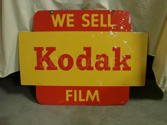 Vintage Rare KODAK Porcelain Double Sided Sign Image
