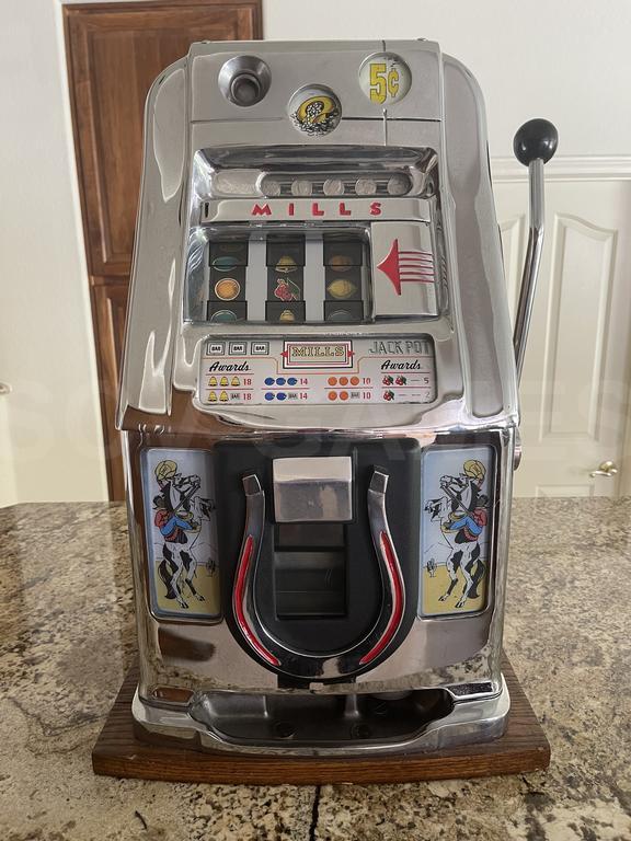 1958 Mills Cowboy & Horse Shoe Hightop Slot Machine