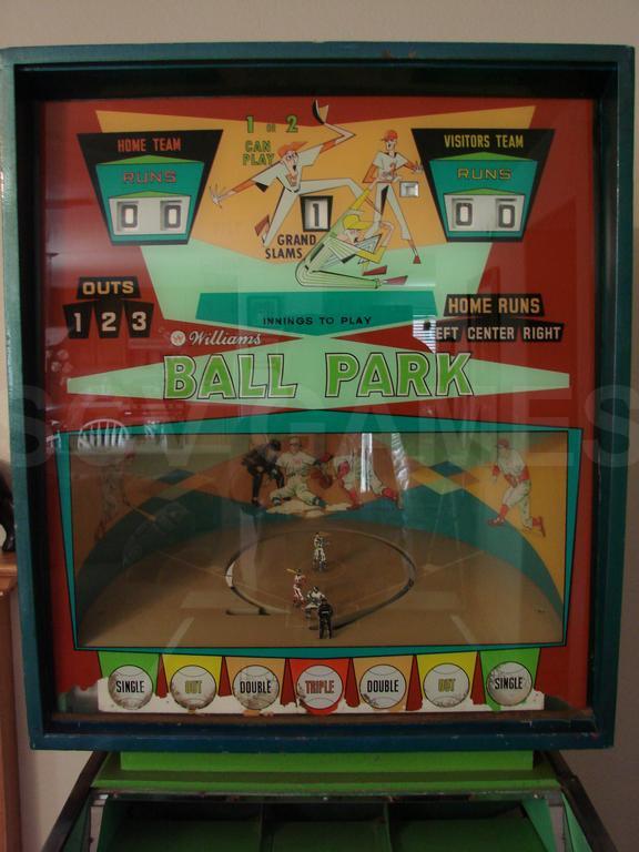 1968 Williams Ball Park Pinball Original Back Glass