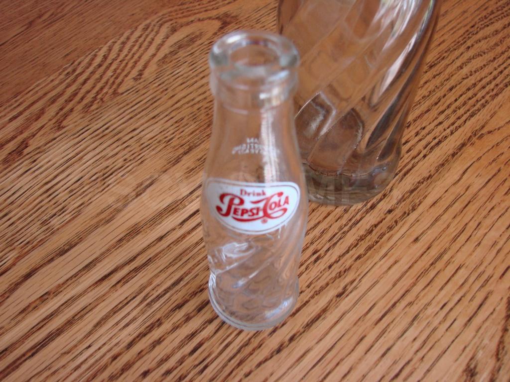 Vintage Miniature Pepsi Glass Bottle 4-1/2 inches tall